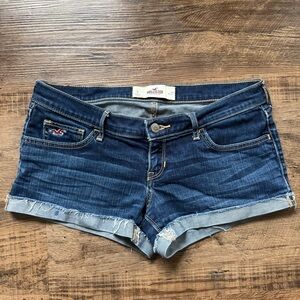 Hollister Low Rise Denim Shorts 5 Size 27 Mini Booty Jean Y2K Sexy Short